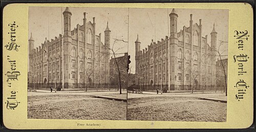 Robert N. Dennis collection of stereoscopic views. / United States. / States / New York / New York City / Stereoscopic views of schools and universities, New York City. (Approx. 72,000 stereoscopic views : 10 × 18 cm. or smaller.)