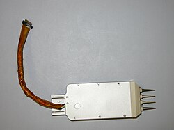 The Thermal and Electrical Conductivity Probe (TECP) with four metal sensing needles mounted in a plastic head.